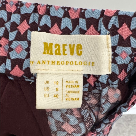 Maeve By Anthropologie Wide Leg Pants, Blue and Pink Retro - Size 8 - Picture 6 of 7
